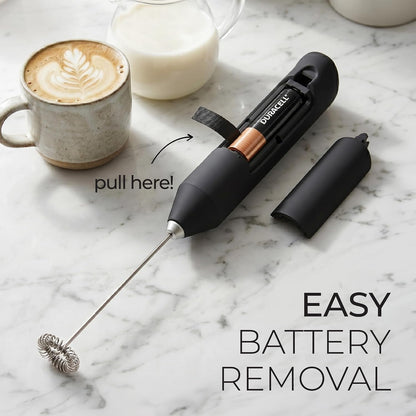 Zulay Kitchen Milk Frother Handheld - Self-Care Kitchen Essential, Handheld Mini Frother for Protein Shakes and Wholesome Drinks